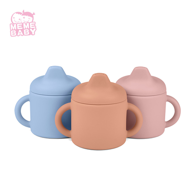 Customized Silicone Baby Cup Non Spill Training Set Baby Silicone Straw Drink Cup