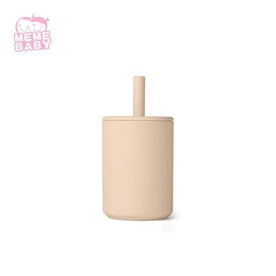 LFGB Baby Straw Cup Customized Logo Silicone Training Sippy Cup With Lids