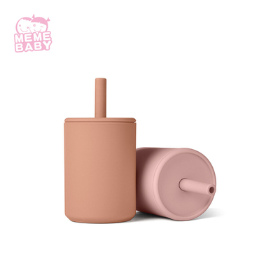 BPA Free Non Toxic 175ml Silicone Sippy Cup Baby Straw Cup For Toddler