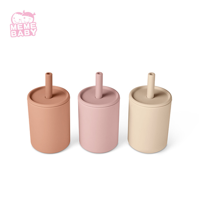 BPA Free Non Toxic 175ml Silicone Sippy Cup Baby Straw Cup For Toddler