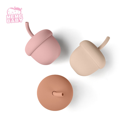 200ml Leakproof Silicone Baby Straw Cup Clay Beige Pink Blue Grey
