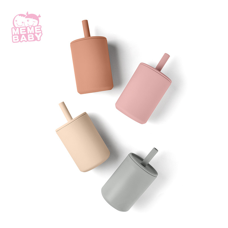 BPA Free Non Toxic 175ml Silicone Sippy Cup Baby Straw Cup For Toddler